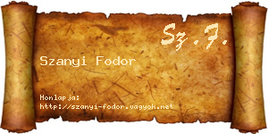 Szanyi Fodor névjegykártya